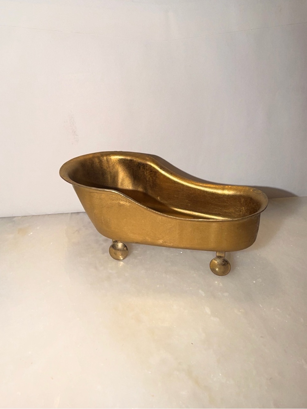 Vintage Style Miniature Brass Tone Clawfoot Bathtub Dollhouse Decor